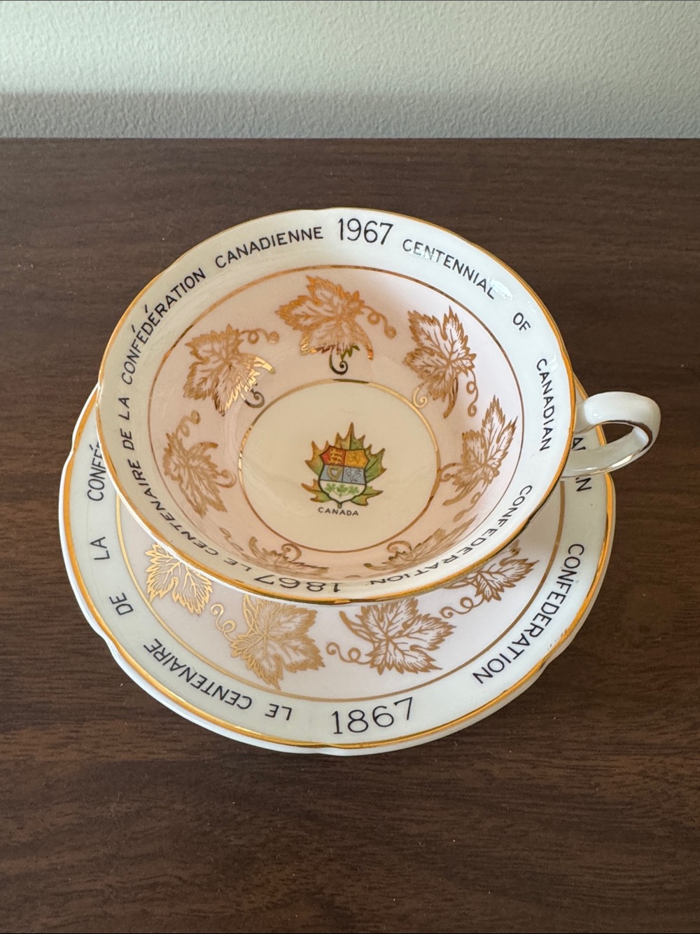 Vintage Royal Grafton 1967 Canadian Centennial Confederation Teacup & Saucer